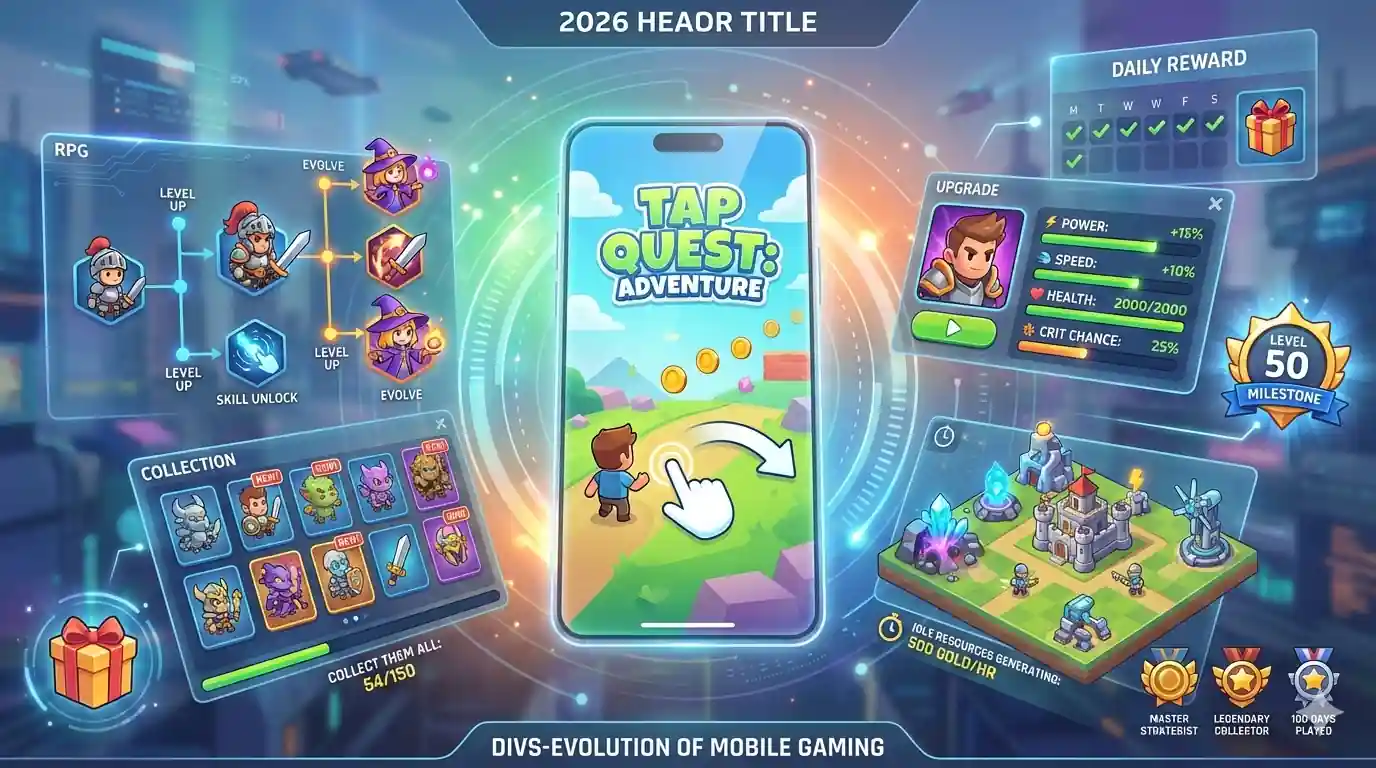 Hybrid-casual mobile gaming market 2026 — simple mechanics with deep progression trends