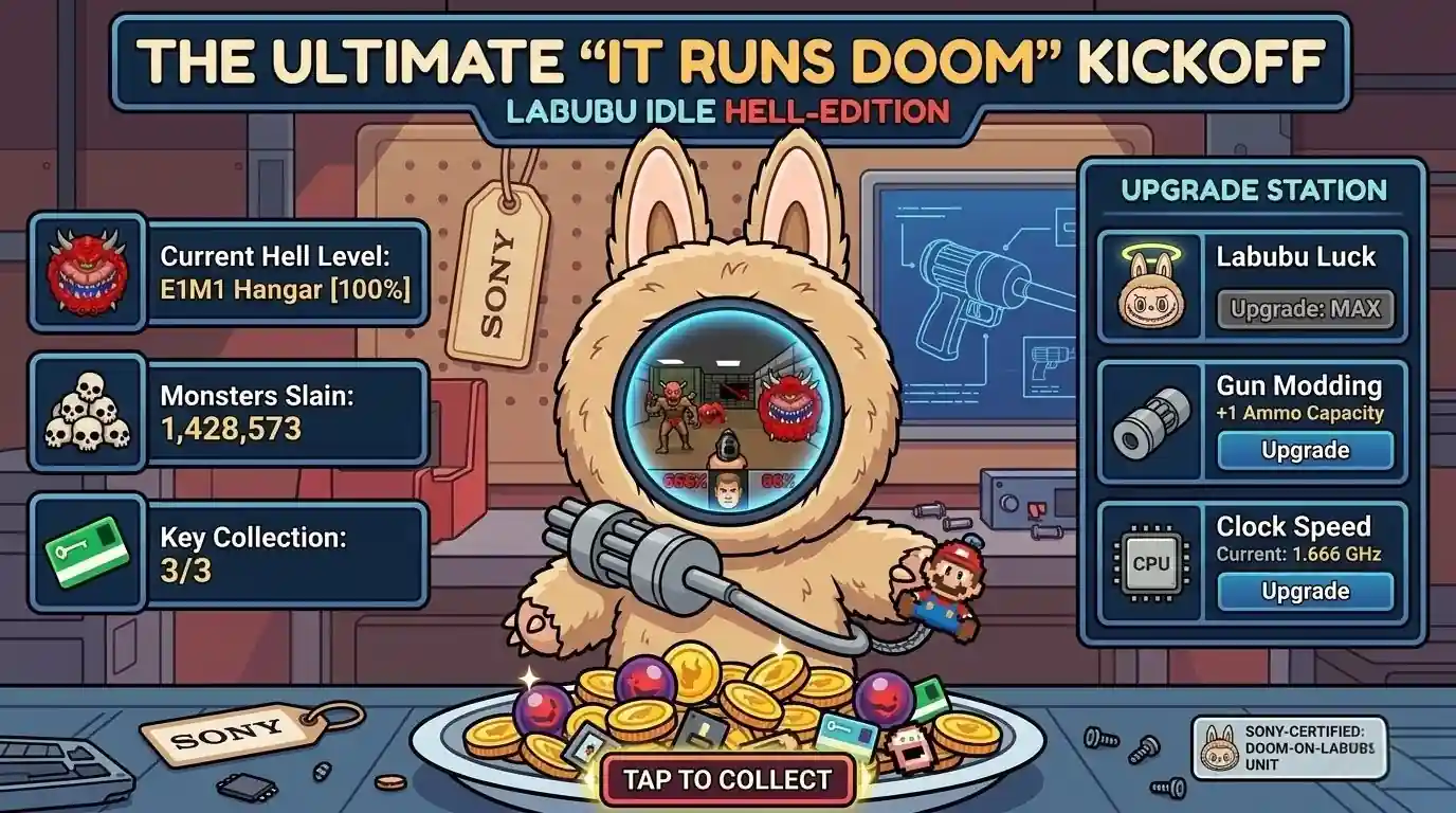 Doom runs on Labubu 2026 gaming meme — it runs Doom viral moment