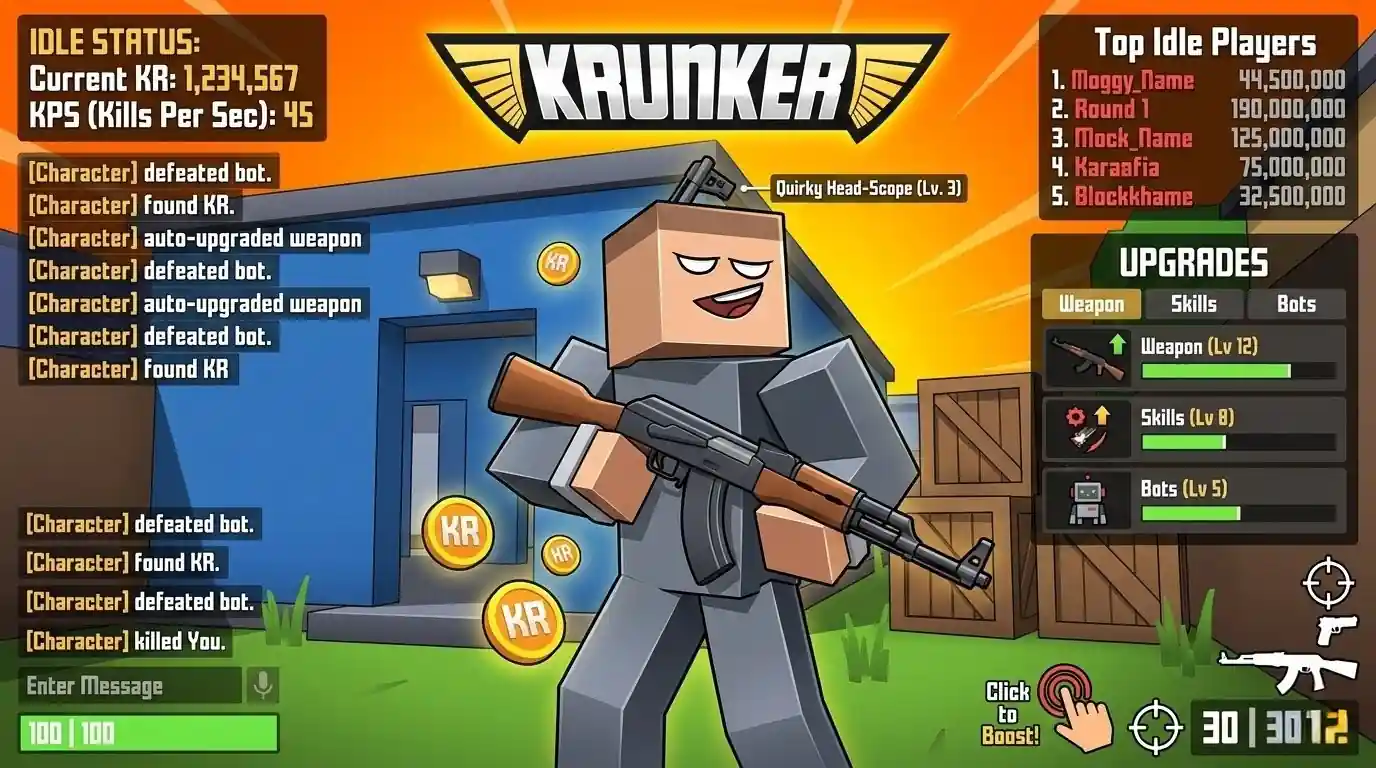 Krunker.io free browser game screenshot — FPS multiplayer online game 2026, no download