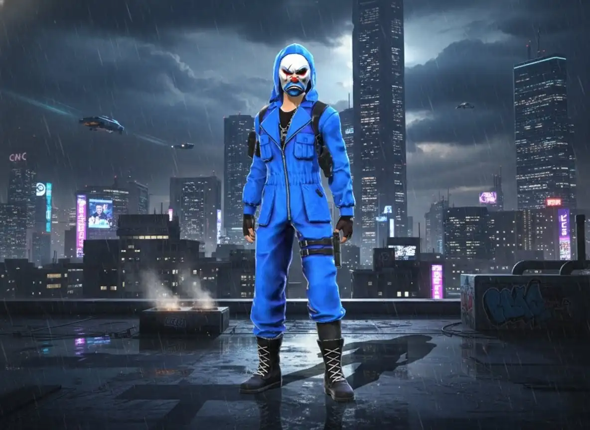 Blue Criminal Bundle Free Fire dress screenshot — epic rare event outfit 2026