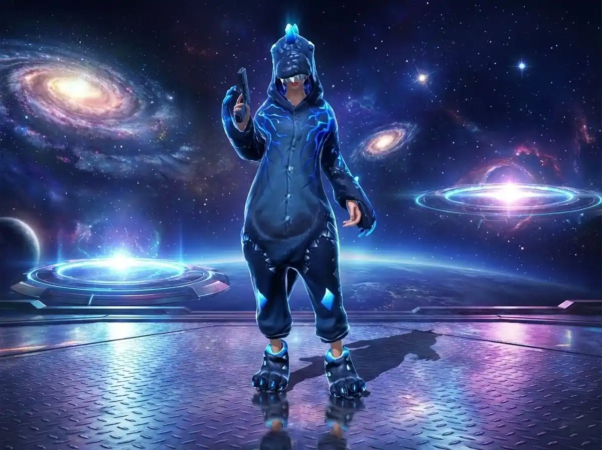 Galaxy Dino Bundle Free Fire dress screenshot — epic limited event outfit 2026