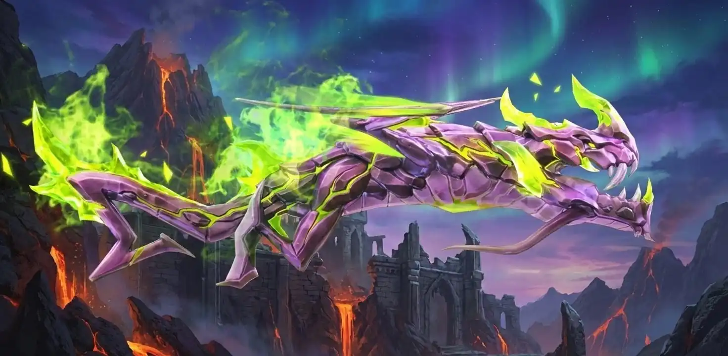 M1014 Green Flame Draco Free Fire gun skin screenshot — Evo shotgun weapon skin 2026