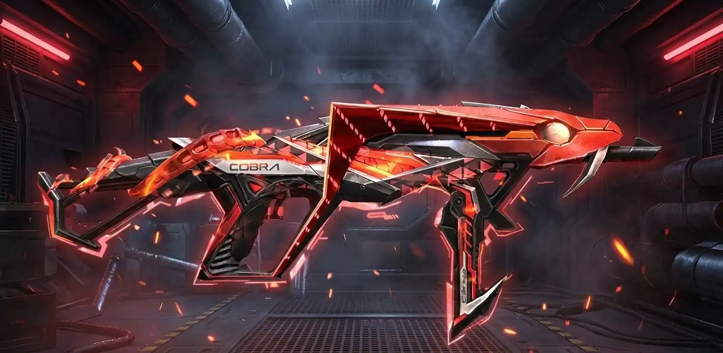 MP40 Predatory Cobra Free Fire gun skin screenshot — Evo SMG weapon skin 2026