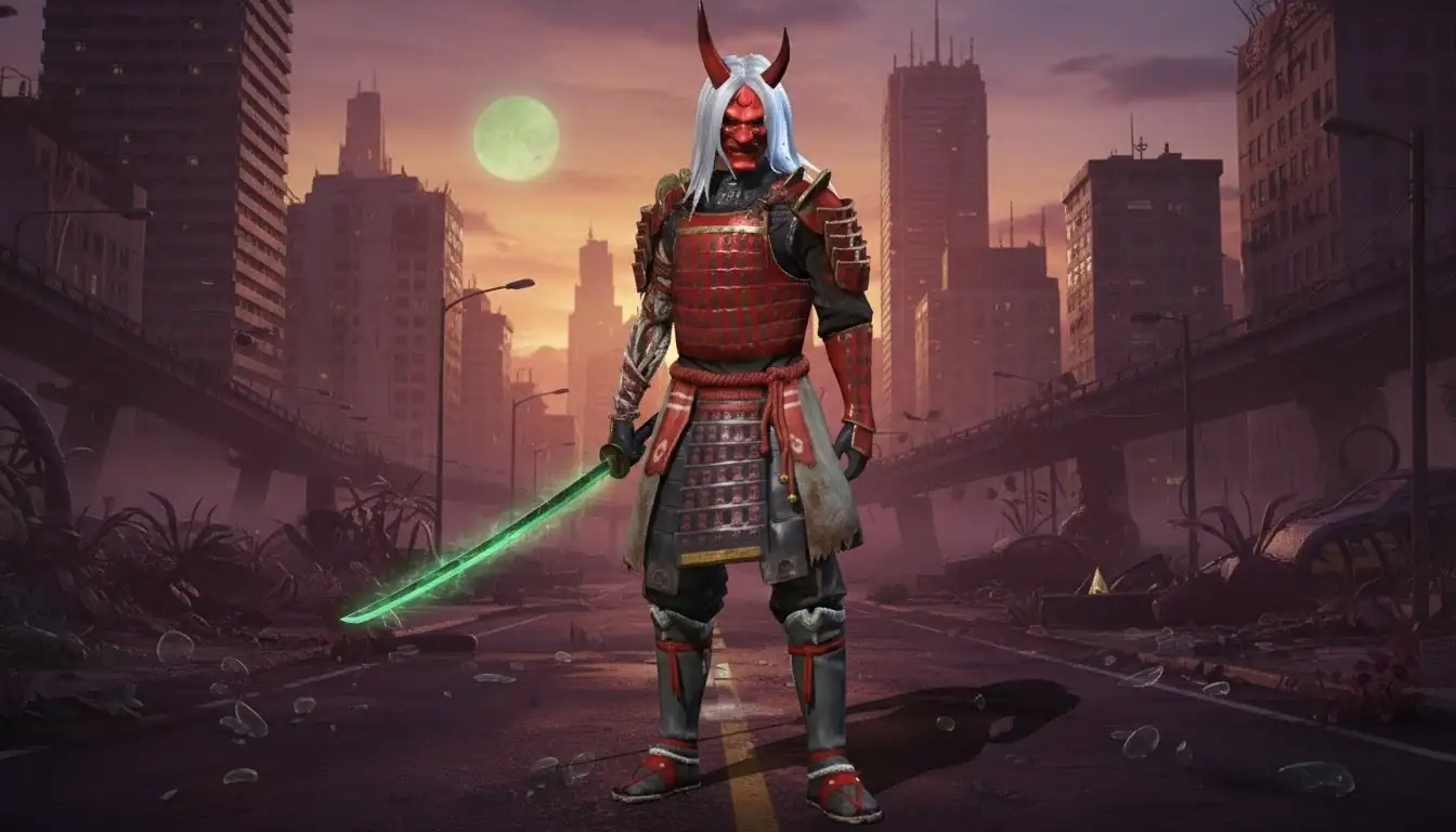 Zombie Samurai Bundle Free Fire dress screenshot — epic Halloween event outfit 2026