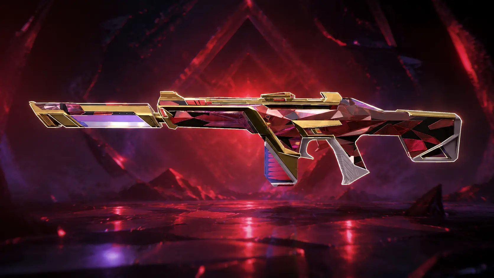 Champions 2022 Phantom Valorant skin screenshot — red crystal esports weapon skin 2026
