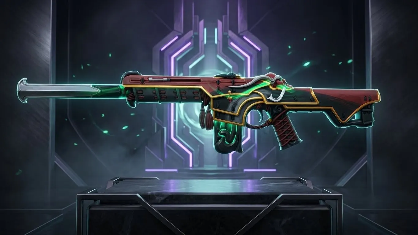 Oni Phantom Valorant skin screenshot — white variant samurai weapon skin 2026